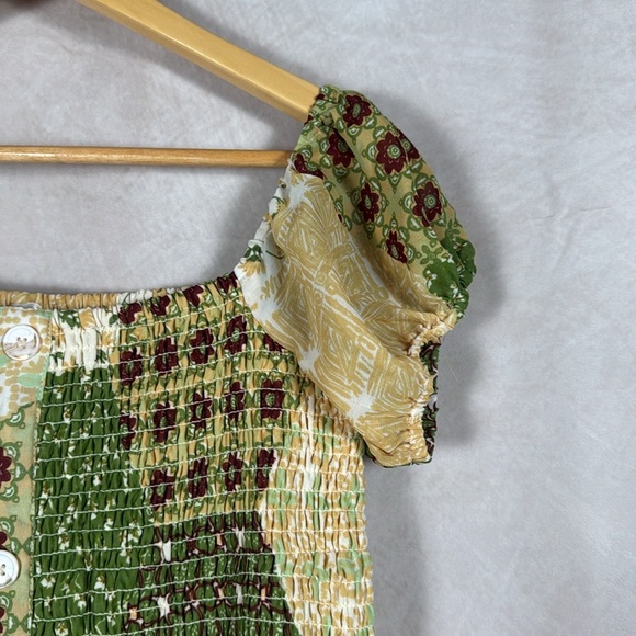 Her Destiny Bohemian Floral Print Maxi Dress Tiered Cottagecore Milkmaid Small - Picture 2 of 14